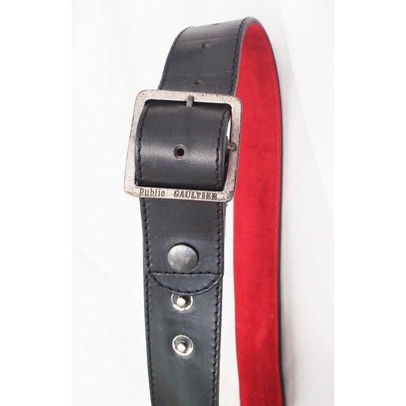 Public Gaultier Jean Paul Gaultier Vintage 80s / 90s Black Leather Belt Snaps - Picture 8 of 9